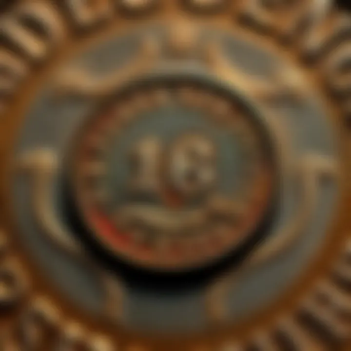 A close-up view of the 1894 New Guinea Neuguinea Kompagnie 5 Mark coin showcasing its detailed design and historical features.