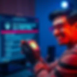 A person holding a new hardware wallet with a confident smile, looking at a computer screen showing security tips.