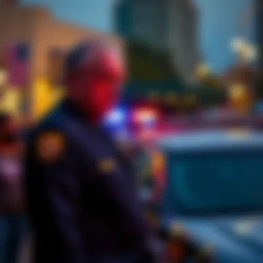 New sheriff takes office in Houston with a police car in the background and community members gathered to show support.