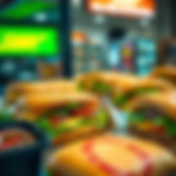 New Subway Menu Items A variety of new Subway sandwiches with fresh ingredients on display