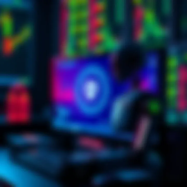 A bot displaying cybersecurity data analysis on a computer screen with a dark web theme.