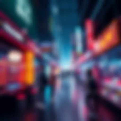 A visual representation of trading platforms integrating Pre-IPO equity and Real-World Assets, showing people engaging with digital assets and markets.
