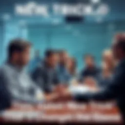 A group of people discussing a new innovative approach in a meeting, showcasing mixed reactions ranging from excitement to concern.