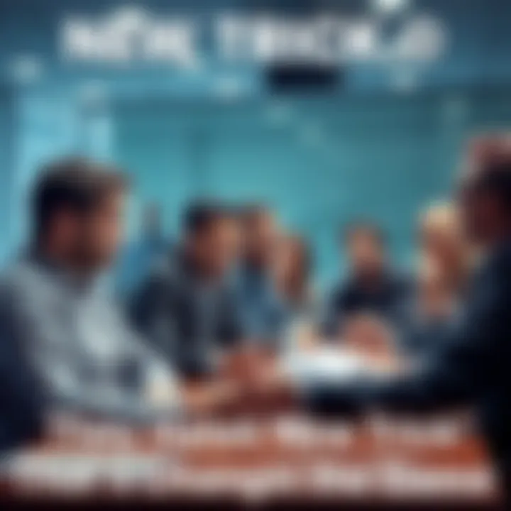 A group of people discussing a new innovative approach in a meeting, showcasing mixed reactions ranging from excitement to concern.