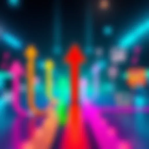 A bold graphic showing vibrant arrows and digital icons representing key features in an update, suggesting transformation and excitement.
