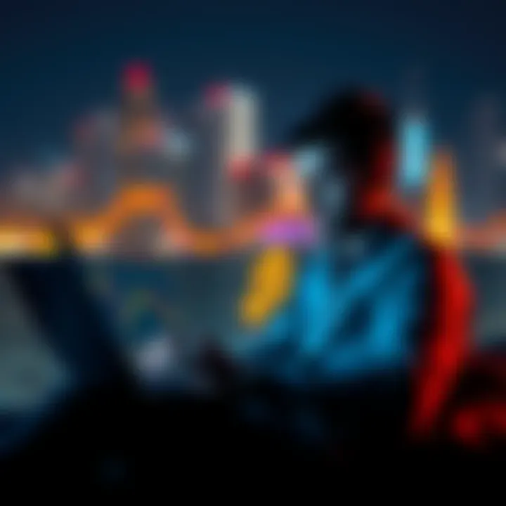 A person looking at a Bitcoin chart on a laptop, feeling curious and excited about investing in cryptocurrency.