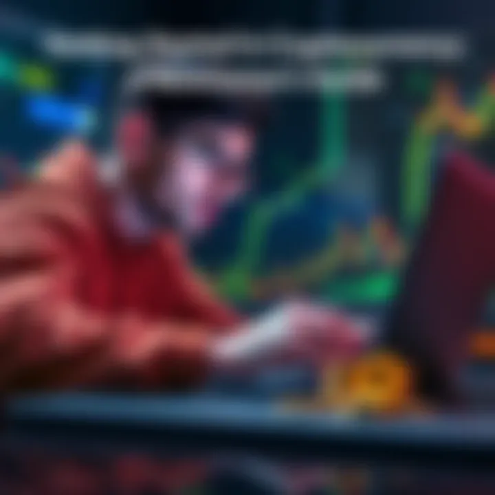 Newcomer investing in cryptocurrency A person looking at cryptocurrency charts on a laptop, with a small stack of coins nearby, symbolizing new investment opportunities.