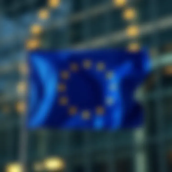 Nexo Compliance Overview Graphic showing Nexo's MiCA compliance with an EU flag and asset exchange icons