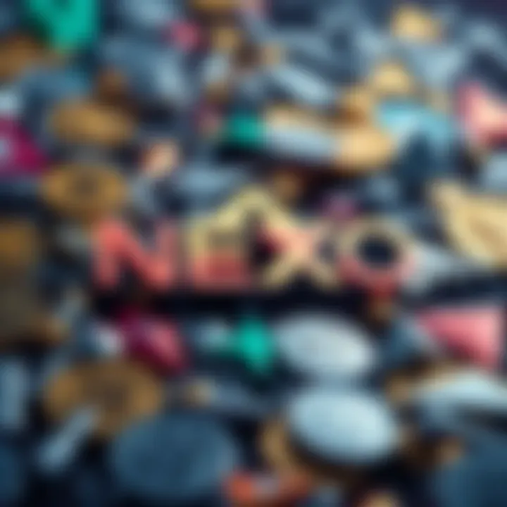 NEXO logo displayed amidst various cryptocurrency symbols, representing growth and investment opportunities in the crypto market.