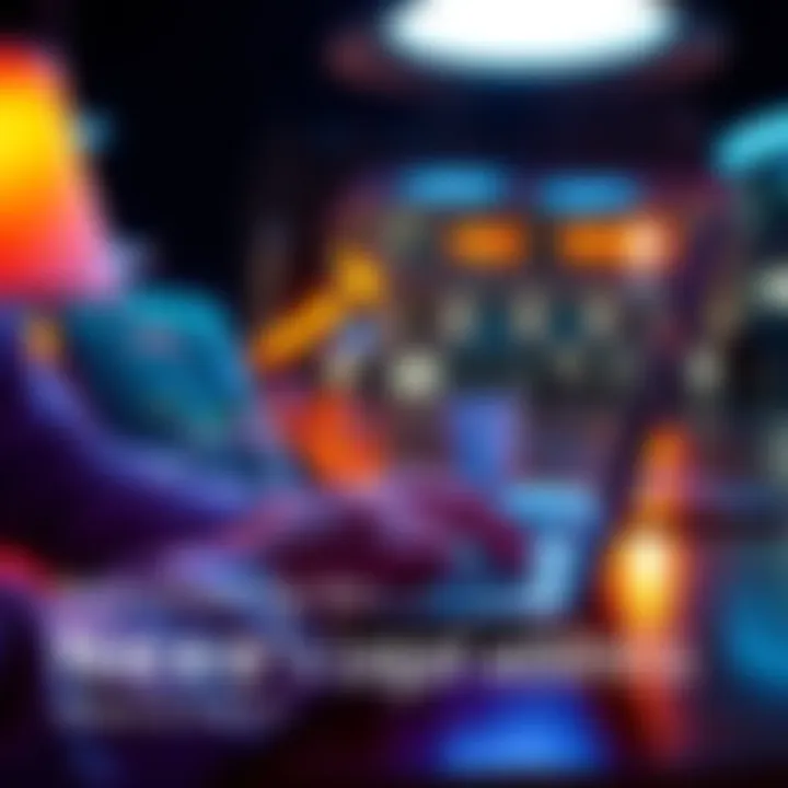 A person searching for information on a laptop, symbolizing the quest for Nexo's legal address.