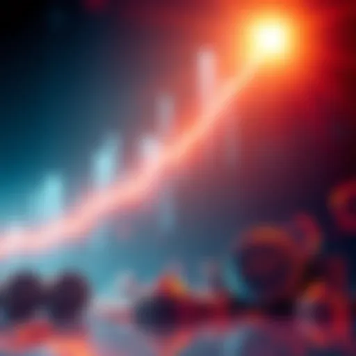 Graph showing the rise of Nexo token value with a bullish trend line, symbolizing increasing interest and investment