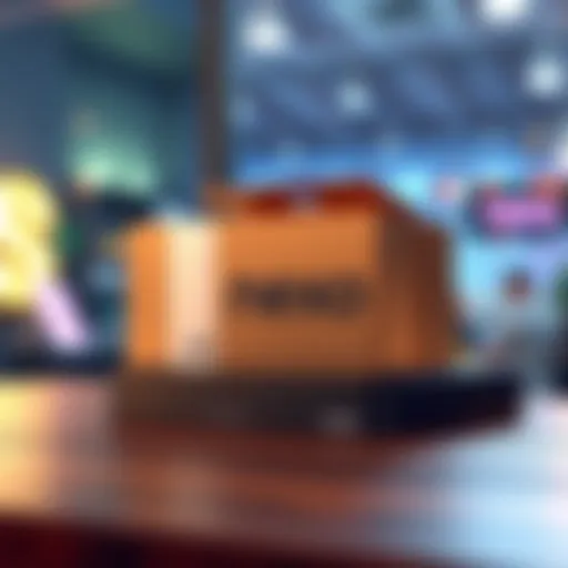 A Nexo card resting on a table with a delivery box in the background, symbolizing its arrival in Italy.