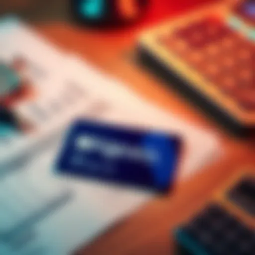 A Nexo card placed on a table next to tax documents and a calculator, illustrating the tax implications of card spending.