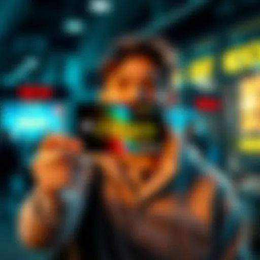 User shows off new Nexo card A person excitedly holding their new Nexo card with a smile, showcasing the card's design.