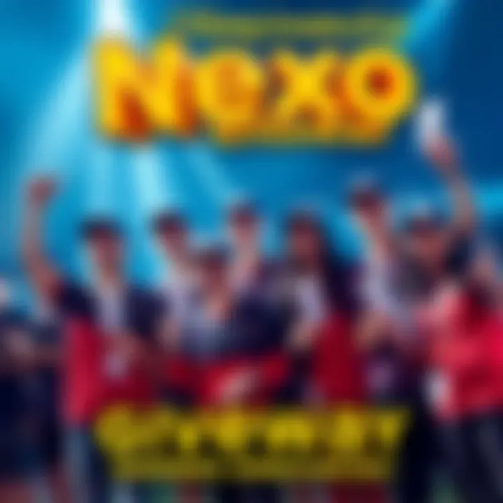 A group of happy winners holding their tournament caps and tickets, excited about their prizes from the Nexo Championship Giveaway