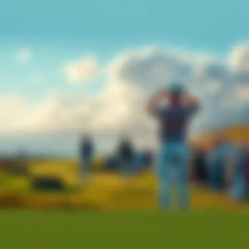 Nexo Championship Golf Tournament Golfers competing in the Nexo Championship at a scenic Aberdeenshire course with spectators in the background and coastal views.