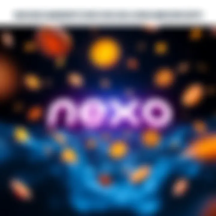 A graphic showing the Nexo logo with falling cryptocurrency symbols, representing financial instability and potential bankruptcy concerns.