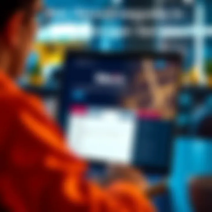 A person looking at a laptop screen with Nexo's website open, displaying asset management features.