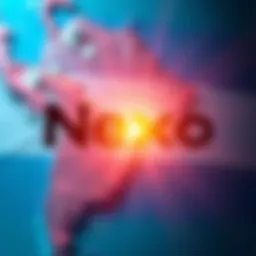 Nexo's logo with digital dollar savings and a map of Argentina background