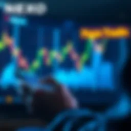 NEXO Loan Management A person using a smartphone to manage loans on the NEXO app during a market drop, with a graph showing declining prices in the background.