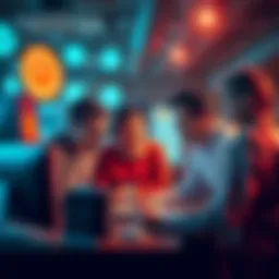 Visual representation of confusion around Nexo Pro API discontinuation, featuring a concerned group of people discussing at a computer.