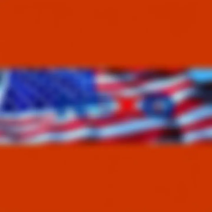 Nexo logo with an image of the U.S. flag in the background, symbolizing the company's return to the U.S. market with a focus on compliance.