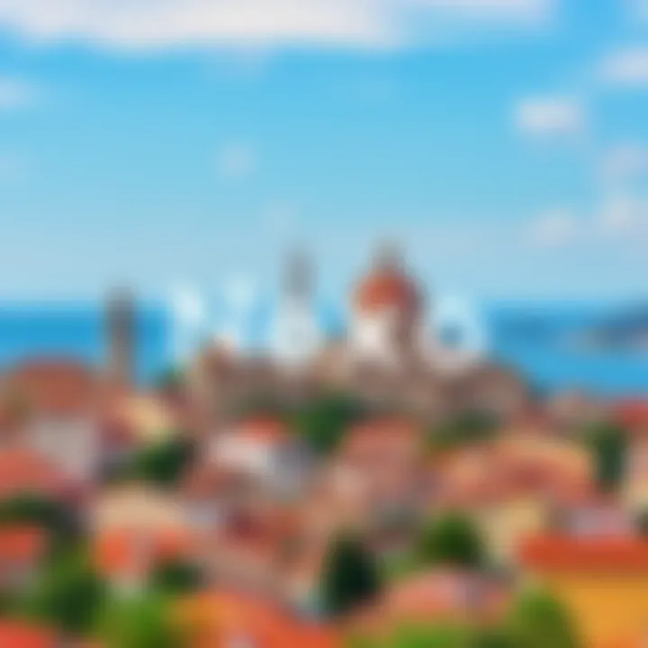 An illustration depicting the Nexo logo with a background of San Marino's skyline and traditional architecture, representing the potential impact of modern finance on the small European country.