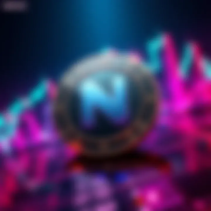 NEXO token graphic showing a 14% decline in value against a backdrop of a downtrending cryptocurrency market.