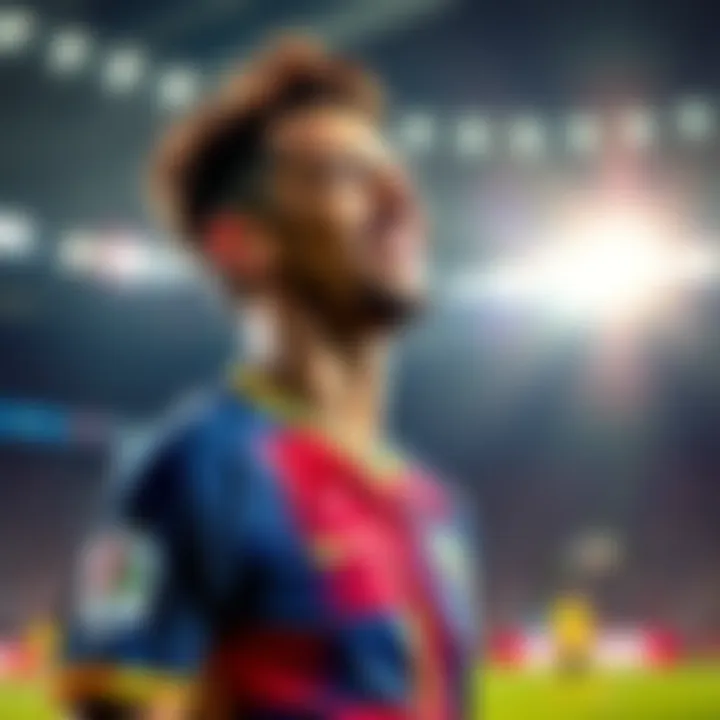 Neymar celebrates after scoring a goal, showing joy and determination on the field