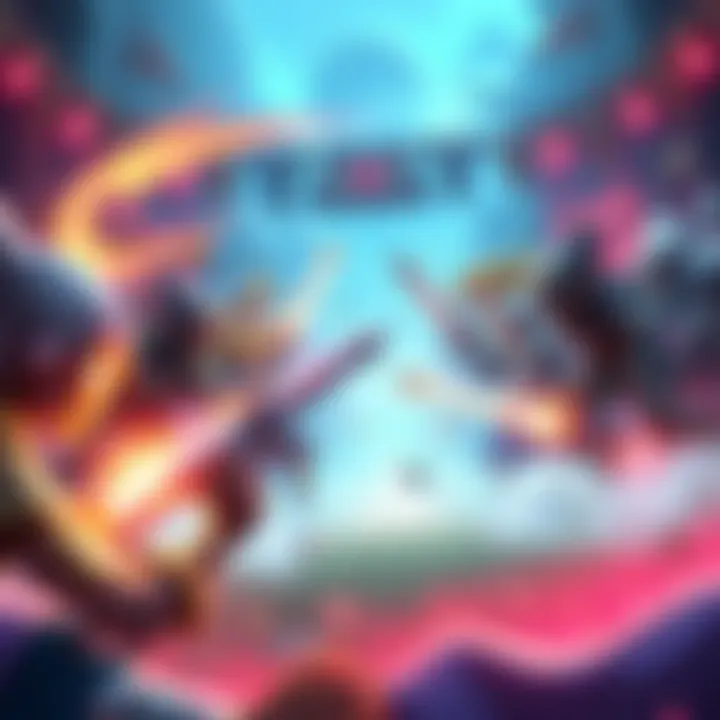 An action-packed scene from a Solana-based game showing players engaged in NFT battles reminiscent of childhood games.