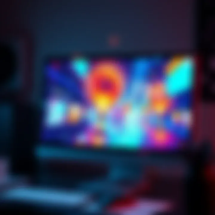 A colorful digital artwork displayed on a computer screen, representing the NFT art marketplace concept for beginners.