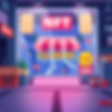An illustration showing a digital marketplace shutting down with broken links and a sad emoji, symbolizing the impact on people's NFT transactions.