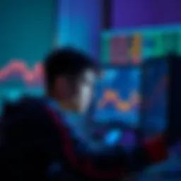 Newcomer struggling with NFT transfer A person looking confused while trying to transfer an NFT on a computer screen, with graphs and numbers representing gas fees in the background.