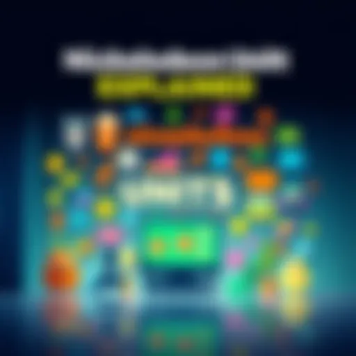 A colorful graphic featuring various Nickelodeon character icons and symbols, highlighting the concept of Nickelodeon units