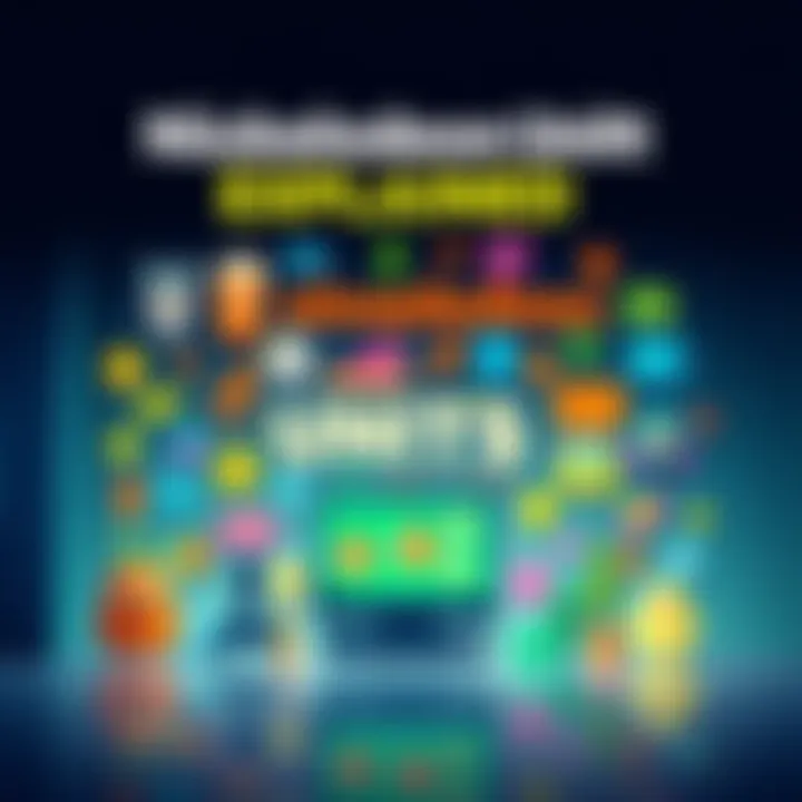 A colorful graphic featuring various Nickelodeon character icons and symbols, highlighting the concept of Nickelodeon units