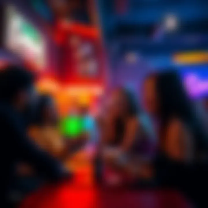 A group of friends enjoying a night out, using the BitMart Card to pay at a restaurant and club.