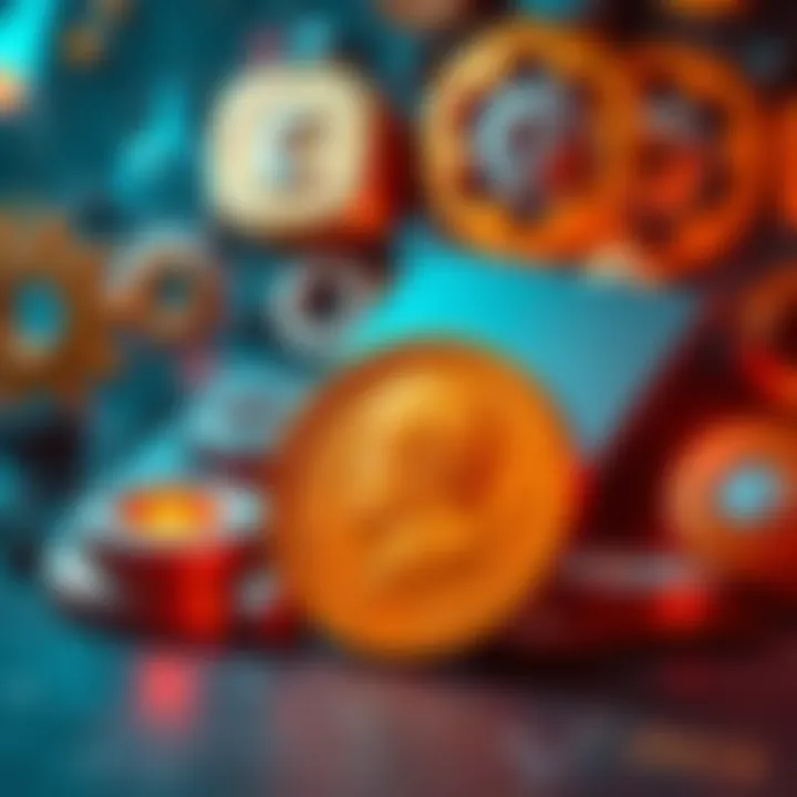 Nobel Prize Symbol and Technology A Nobel Prize medal next to symbols of technology like gears and a laptop, showcasing their connection to economic growth.