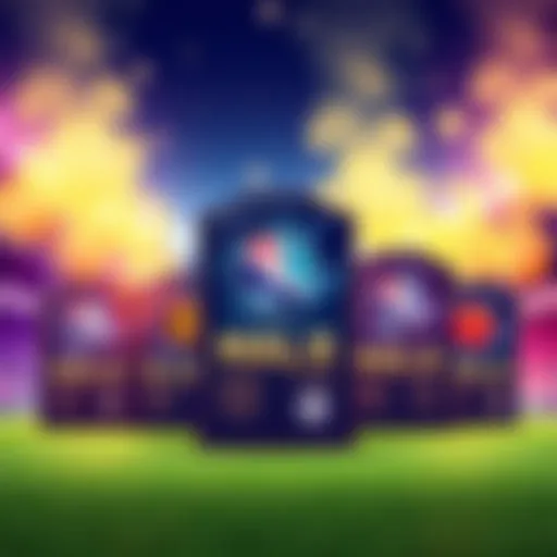 An illustration showing normal league player cards in packs with a soccer field background, highlighting leagues like MLS, K-League, and J-League.