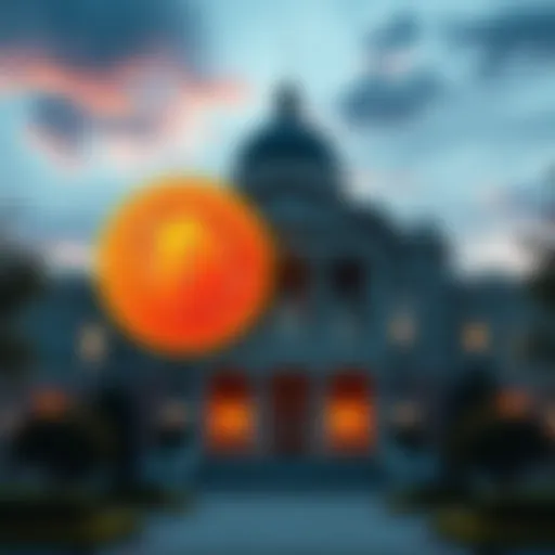 North Carolina Bitcoin Investment North Carolina state treasury building with Bitcoin symbol overlay