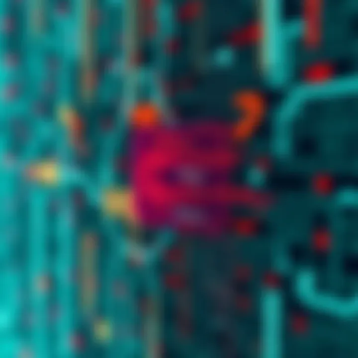 A visual representation of a glitch affecting a notification system, with digital elements resembling broken HEX code patterns.