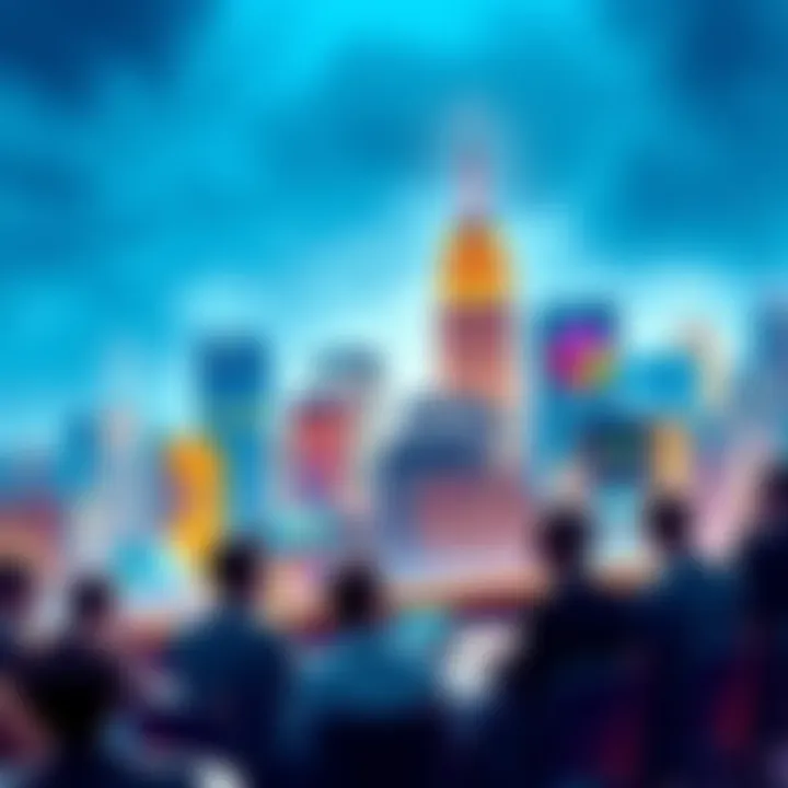 Professionals in capital markets and Web3 developers discussing tokenization and stablecoins at a conference in New York City.
