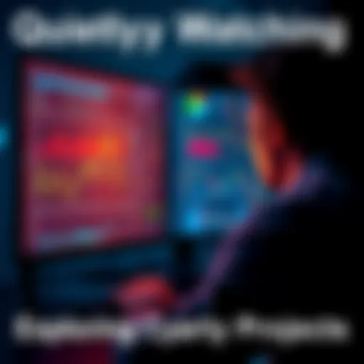 Observing Cryptocurrency Projects A person looking at a computer screen with various cryptocurrency charts and information displayed, indicating a watchful approach to new projects.