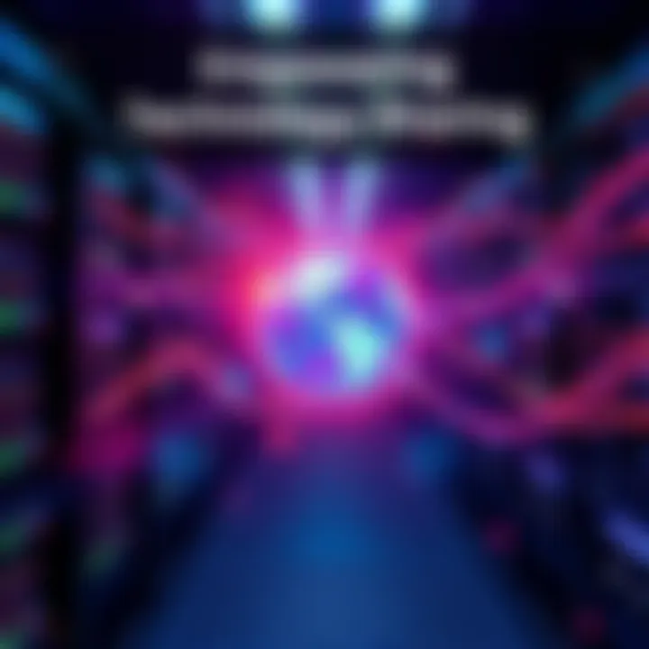 A visual representation of unused hardware transforming into a powerful network of nodes for compute services.