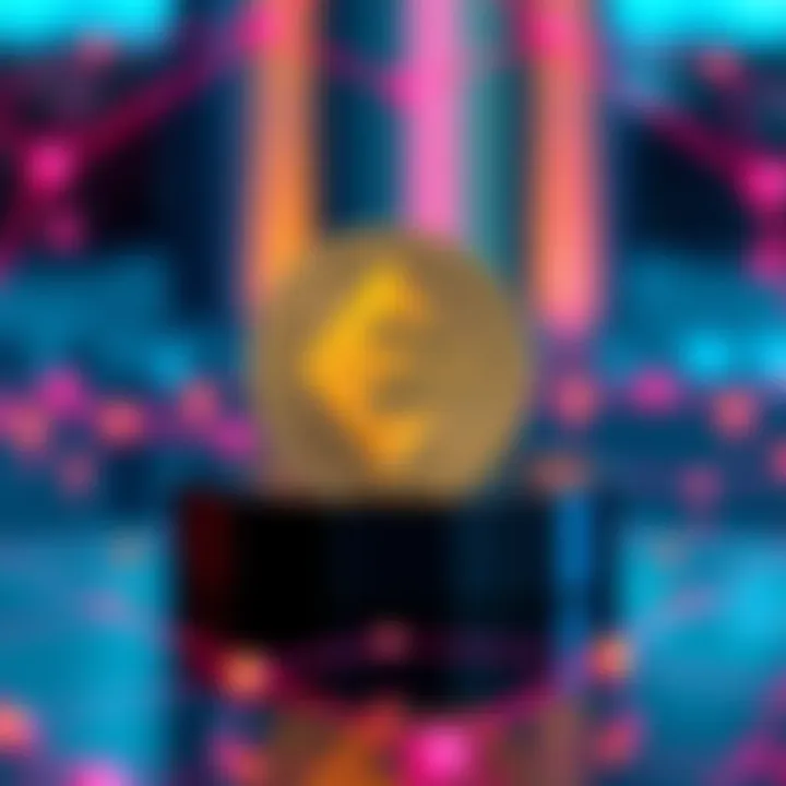 Representation of ODDO BHF's Euro-backed stablecoin on the Polygon network, featuring a digital coin and the bank's logo.