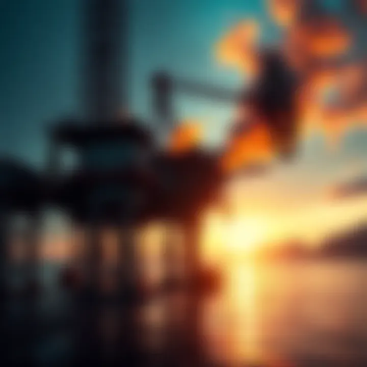 An oil rig operating in Venezuela, showcasing the country's oil industry amidst ongoing political challenges.
