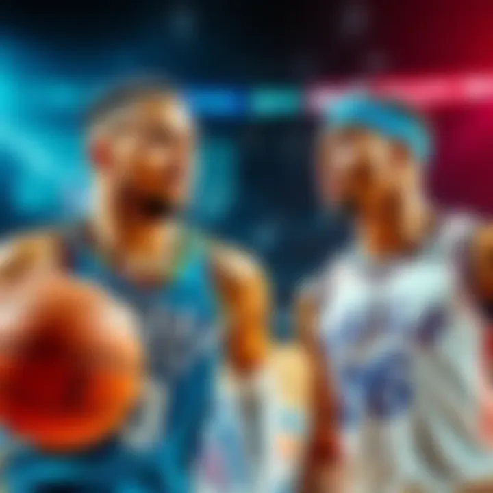 Players from Oklahoma City Thunder and Philadelphia 76ers during an NBA match