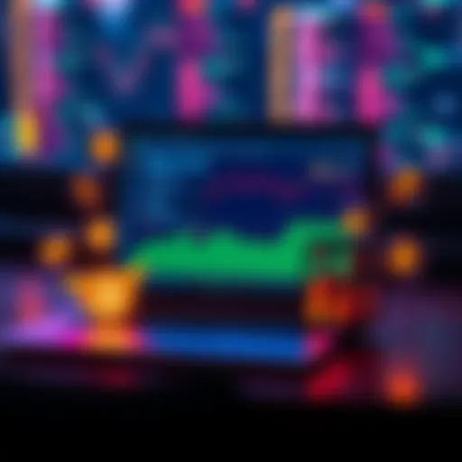 A laptop displaying blockchain data with DeFi icons around it, symbolizing a month-long experiment in going fully on-chain.