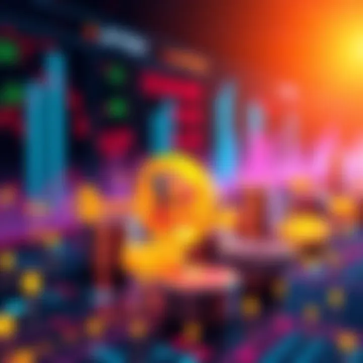 A digital illustration showing a blend of cryptocurrency symbols and traditional stock market elements, representing on-chain synthetic trading models.