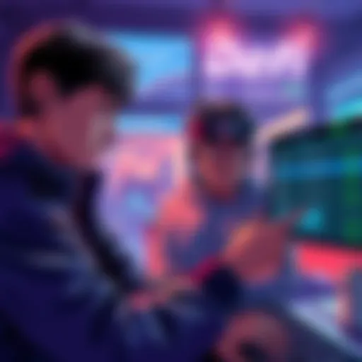 A person guiding their brother through the process of setting up a crypto wallet, looking frustrated with complex steps, while showing a screen with gas fees.