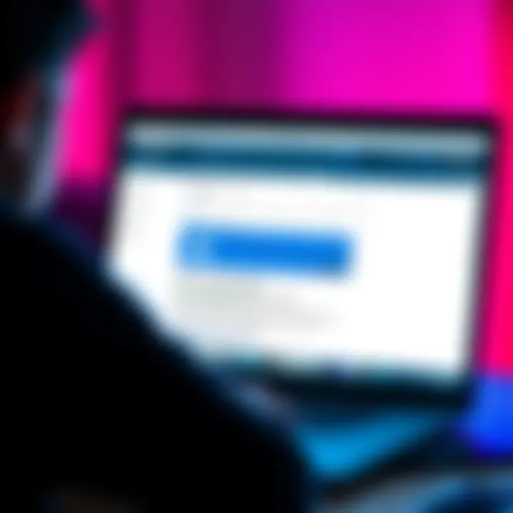 Online Ranking Visibility A laptop screen displaying a low ranking on a search engine results page with a person looking concerned